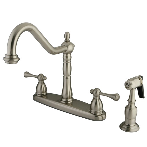English, Vintage Centerset Kitchen Faucet, Brushed Nickel
